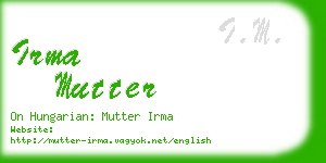 irma mutter business card